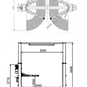 Technische Zeichnung - TM 2 Column Hydraulic Lift Bridge 5,5 Tonnen HEAVY LINE